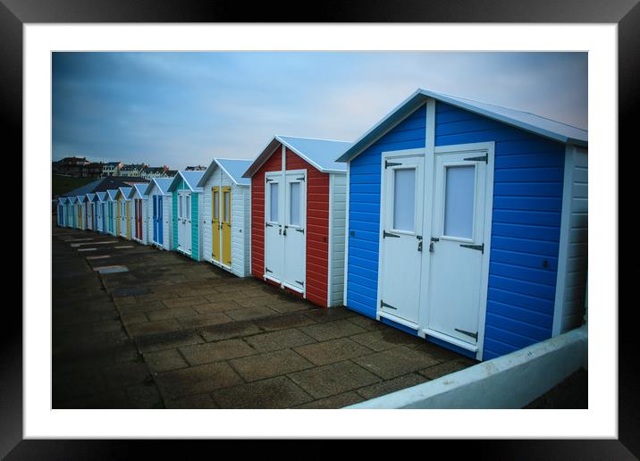 Brand New Beach Huts Framed Mounted Print by Dave Bell