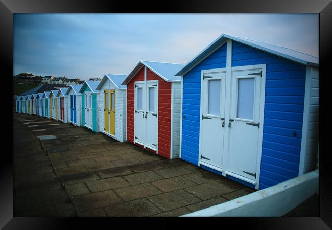 Brand New Beach Huts Framed Print by Dave Bell