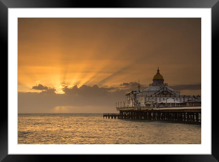 Sunrise over Eastbourne Pier Framed Mounted Print by Dave Collins