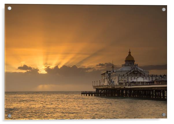 Sunrise over Eastbourne Pier Acrylic by Dave Collins