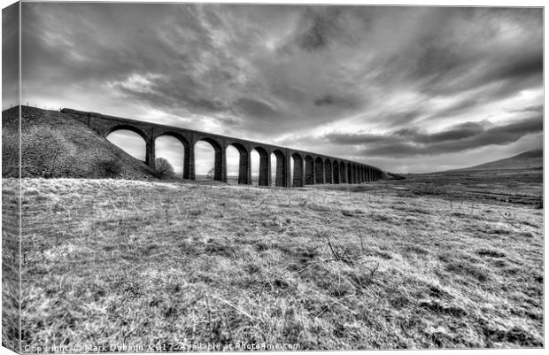 Ribblehead Viaduct In Mono Canvas Print by Mark Dobson