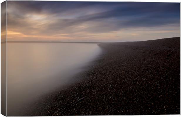 Shingle Street in the Mist Canvas Print by Mark Hawkes