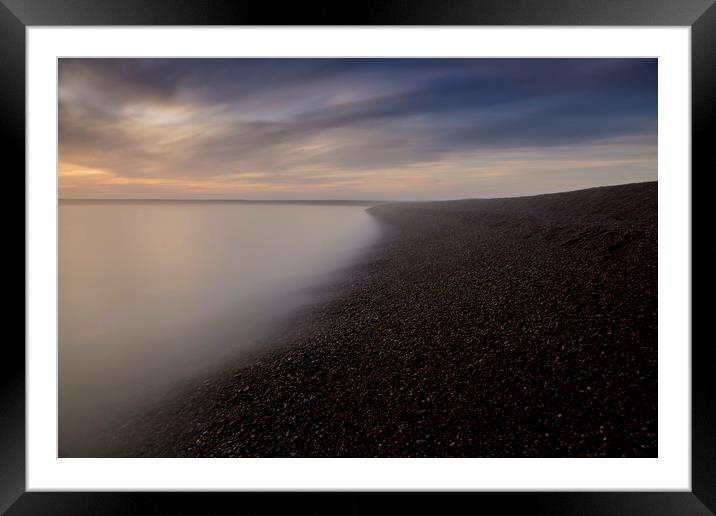 Shingle Street in the Mist Framed Mounted Print by Mark Hawkes