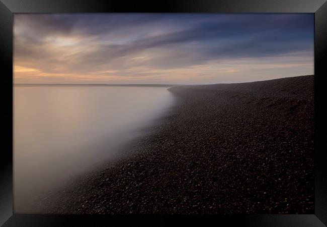 Shingle Street in the Mist Framed Print by Mark Hawkes