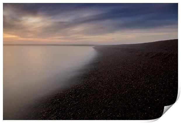 Shingle Street in the Mist Print by Mark Hawkes
