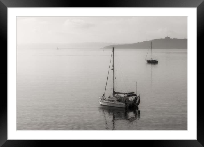 Boats at St Mawes Framed Mounted Print by Linda Cooke