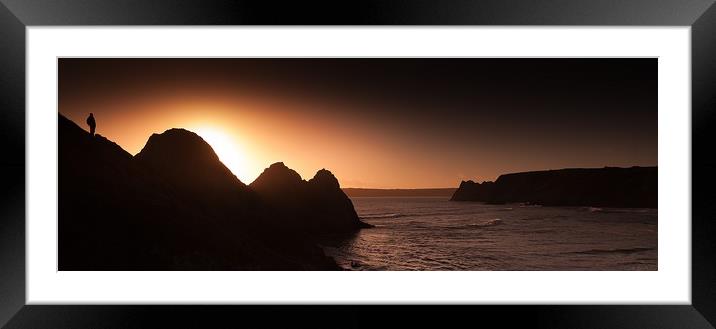 Three Cliffs and the Great Tor Framed Mounted Print by Leighton Collins