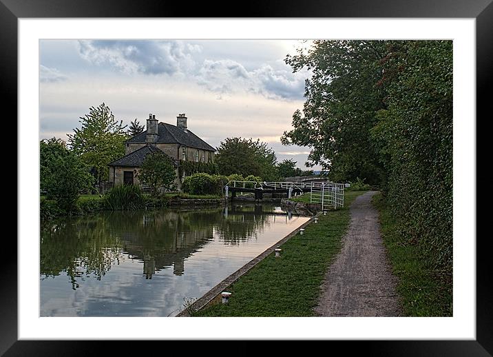 Semington Lock and House Oppisite Direction Framed Mounted Print by Dave Windsor