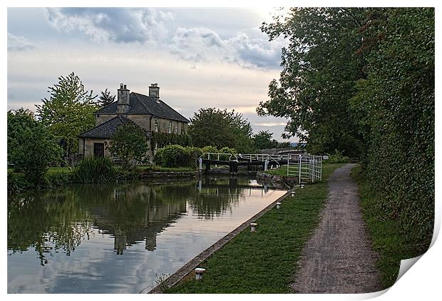 Semington Lock and House Oppisite Direction Print by Dave Windsor