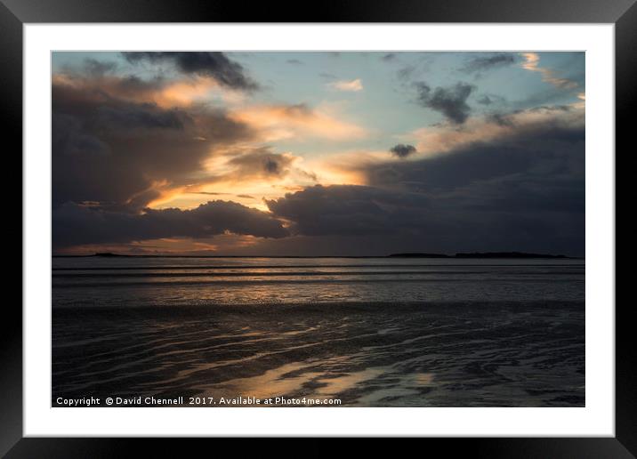 Hilbre Island Stormy Sunset Framed Mounted Print by David Chennell