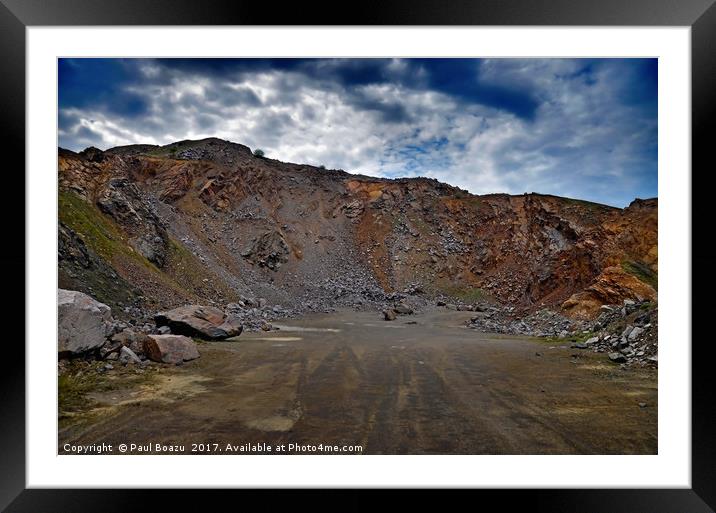 unnatural stone pit Framed Mounted Print by Paul Boazu