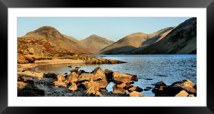 Wastwater in January Framed Mounted Print by Linda Lyon