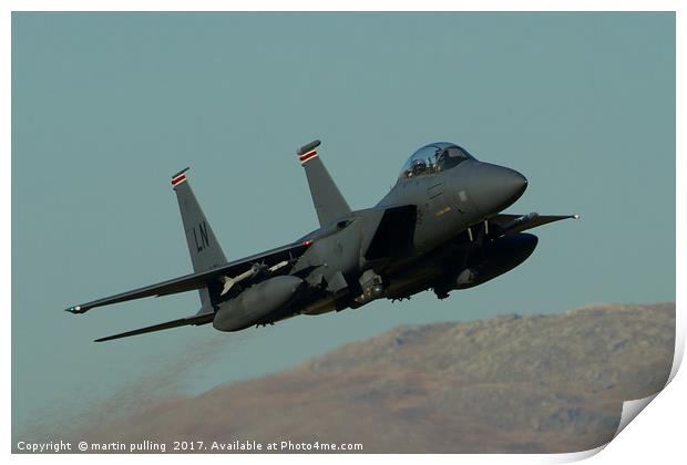 F15, strike Eagle Print by martin pulling