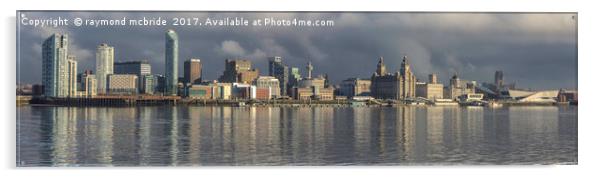Liverpool Waterfront Panoramic Acrylic by raymond mcbride