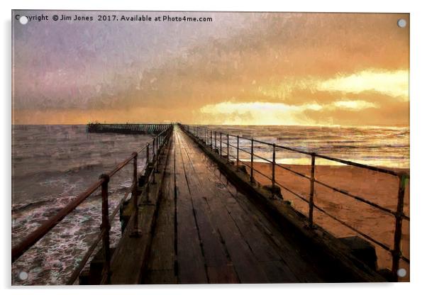 The Old Wooden Pier Acrylic by Jim Jones