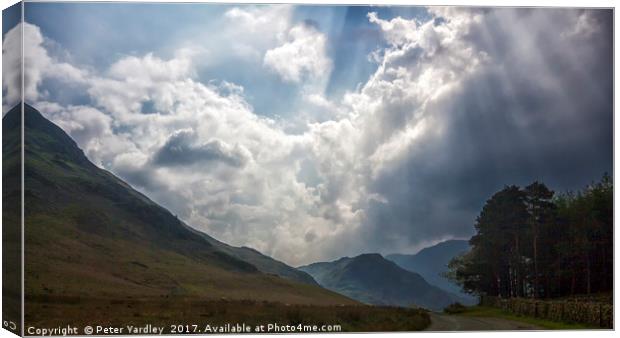 Clearing Sky En Route to Crummock And Buttermere Canvas Print by Peter Yardley