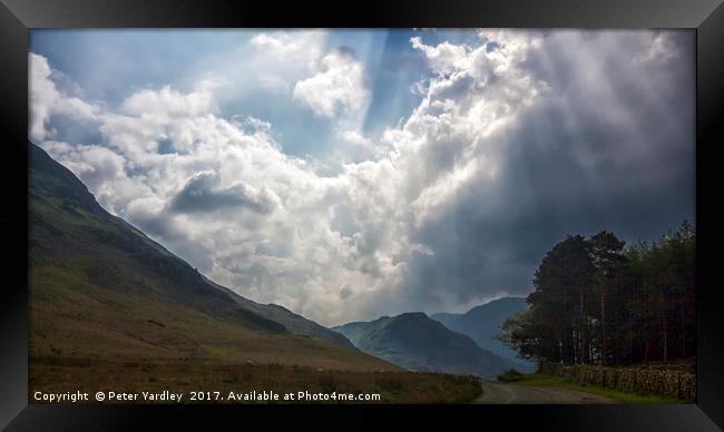 Clearing Sky En Route to Crummock And Buttermere Framed Print by Peter Yardley