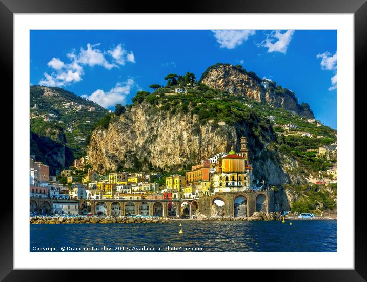 Views of the Amalfi Coast, Positano, Ravello, Maiori, Amalfi. It Framed Mounted Print by Dragomir Nikolov