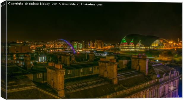 Newcastle Rooftops Canvas Print by andrew blakey