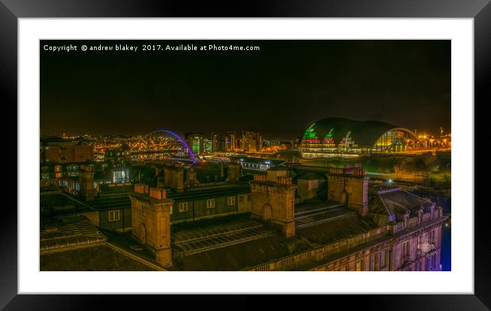 Newcastle Rooftops Framed Mounted Print by andrew blakey