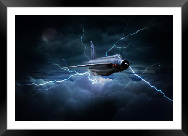 Lightning Interceptor Framed Mounted Print by J Biggadike