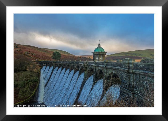Craig Goch Dam Elan Valley Mid Wales Framed Mounted Print by Nick Jenkins