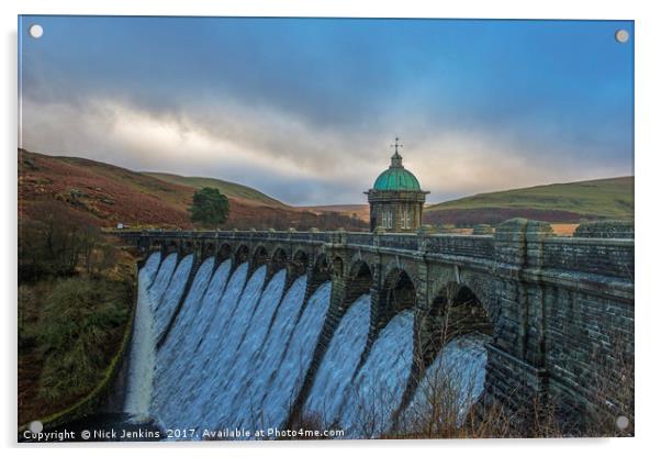 Craig Goch Dam Elan Valley Mid Wales Acrylic by Nick Jenkins