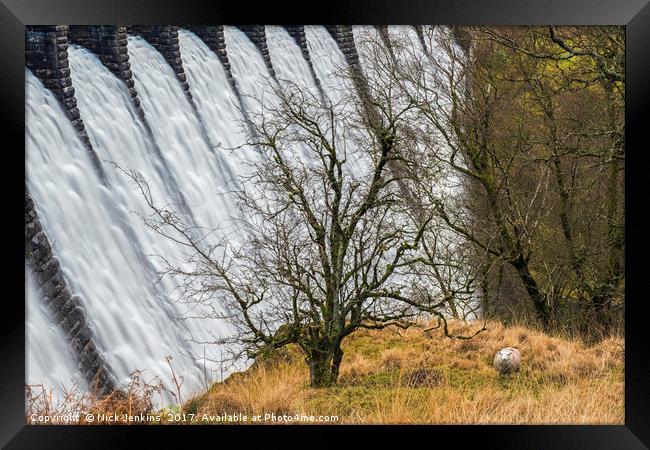 Craig Goch Dam and Sheep Elan Valley Mid Wales Framed Print by Nick Jenkins
