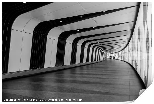 King's Cross pedestrian tunnel - Black and White Print by Milton Cogheil