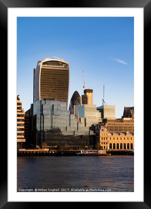 London On The River - Portrait Framed Mounted Print by Milton Cogheil