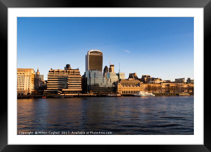 London On The River - Landscape Framed Mounted Print by Milton Cogheil