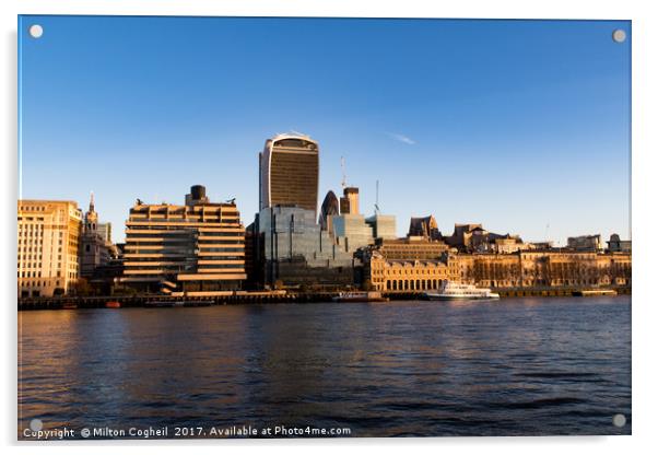 London On The River - Landscape Acrylic by Milton Cogheil