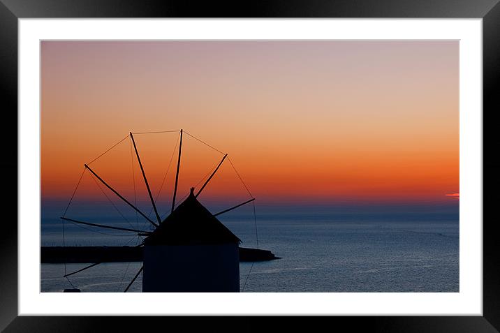 Windmill Sunset Framed Mounted Print by Mark Robson