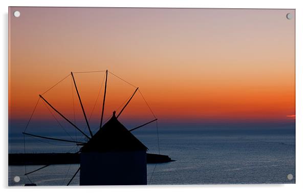 Windmill Sunset Acrylic by Mark Robson
