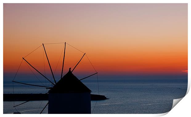 Windmill Sunset Print by Mark Robson