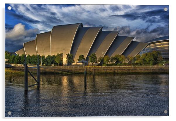 Glasgow, The Armadillo, the SECC, Clyde Auditorium Acrylic by Jacqi Elmslie