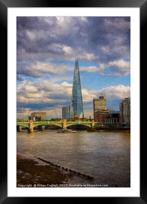 The Shard and Southwark Bridge Framed Mounted Print by Milton Cogheil
