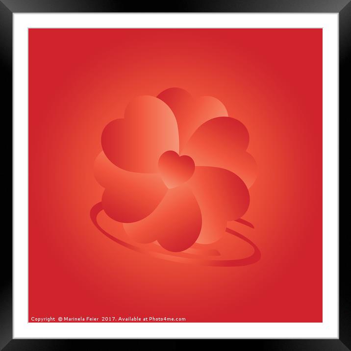 Flower of hearts Framed Mounted Print by Marinela Feier