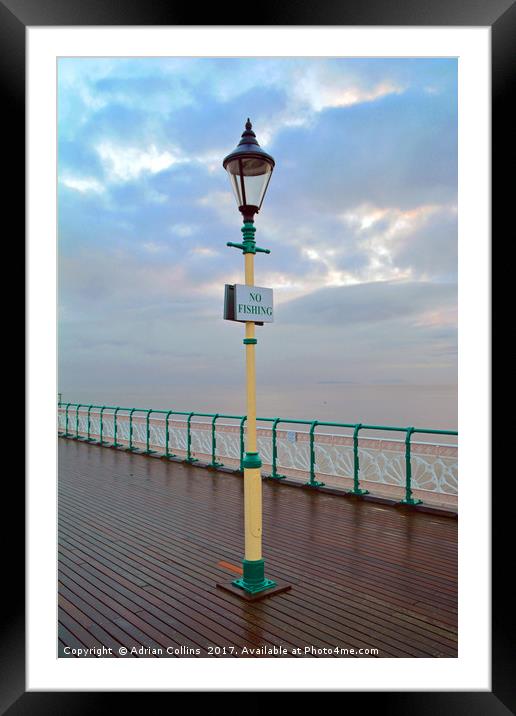 Victorian Lamp Post on Penarth Pier Framed Mounted Print by Adrian Collins