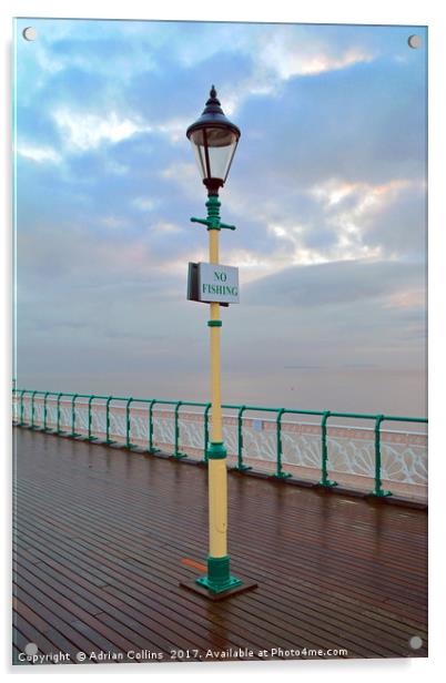Victorian Lamp Post on Penarth Pier Acrylic by Adrian Collins