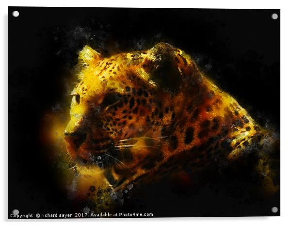 Jaguar  Acrylic by richard sayer