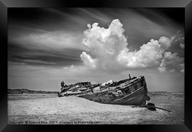 Shipwreck at Crow Point Framed Print by Richard Pike