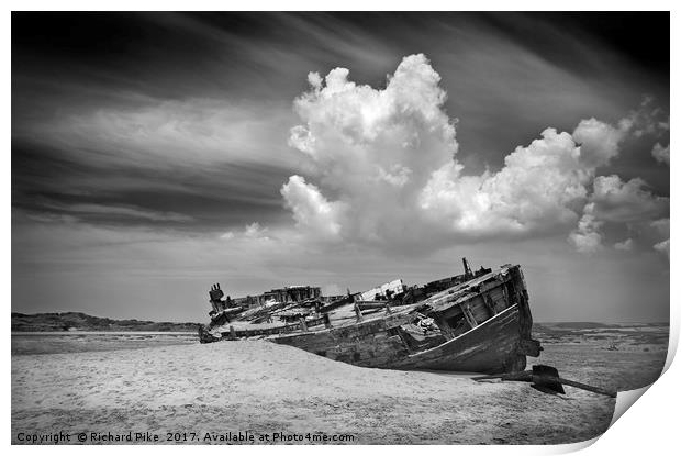 Shipwreck at Crow Point Print by Richard Pike