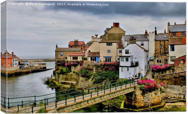  Staithes Fishing Village Canvas Print by Marie Castagnoli