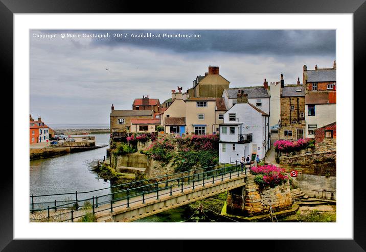  Staithes Fishing Village Framed Mounted Print by Marie Castagnoli