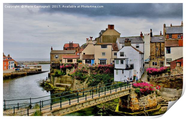  Staithes Fishing Village Print by Marie Castagnoli