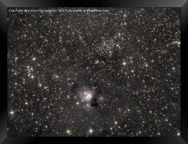 Deep space - reflection nebula IC 5134 among stars Framed Print by Łukasz Szczepański