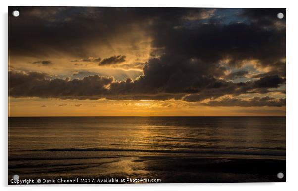 Fylde Coast Sunset Acrylic by David Chennell