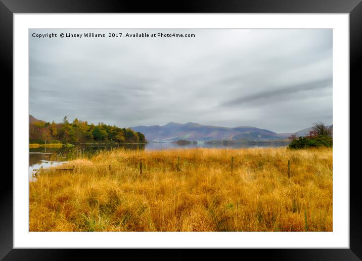 Derwent Valley and Skiddaw Autumn Framed Mounted Print by Linsey Williams
