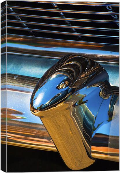 1954 Chevrolet chrome bumper and radiator grill. Canvas Print by Eyal Nahmias